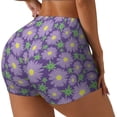 thumbnail image 2 of Sigee Daisies Flowers Print Women's High Waist Workout Shorts - Squat Proof, Tummy Control, Yoga and Gym Activewear-, 2 of 9