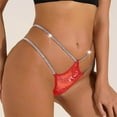 thumbnail image 2 of DPTALR Women's Solid Color Low-waisted Lace Light Bar Elastic String Sexy Thong Briefs, 2 of 5