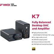 FiiO K7 Full Balanced HiFi DAC & Headphone Amplifier – Dual AK4493S, PCM384kHz/DSD256, USB/Optical/Coaxial/RCA, 6.35mm & 4.4mm Outputs