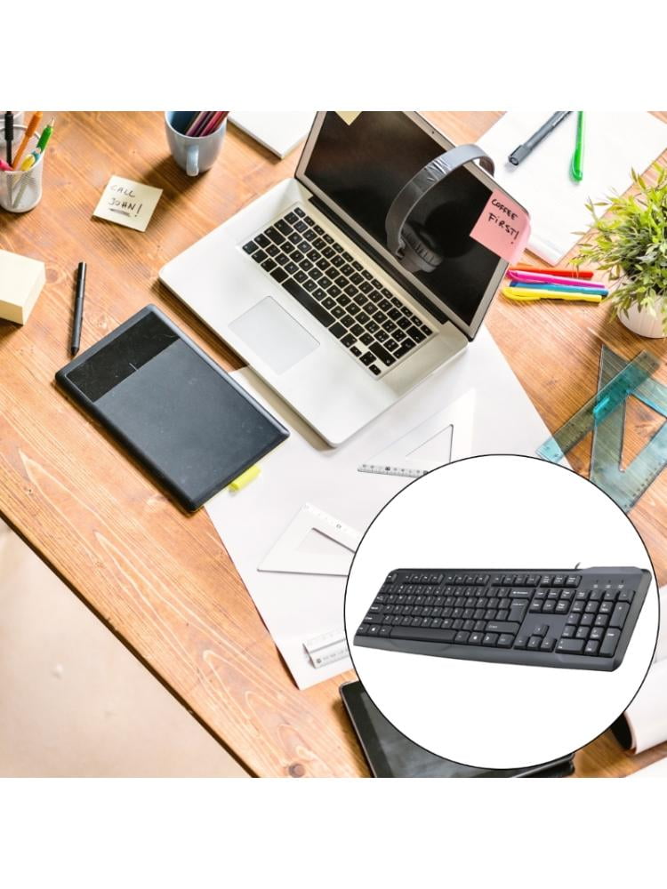 Ergonomic USB Wired Keyboard 104Keys With Water Resistant & Ergonomic Layout Keyboard For Office And Industrial Use