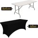 thumbnail image 3 of 2 Pcs Black Fitted Tablecloths for Banquet 6FT Size, 3 of 5