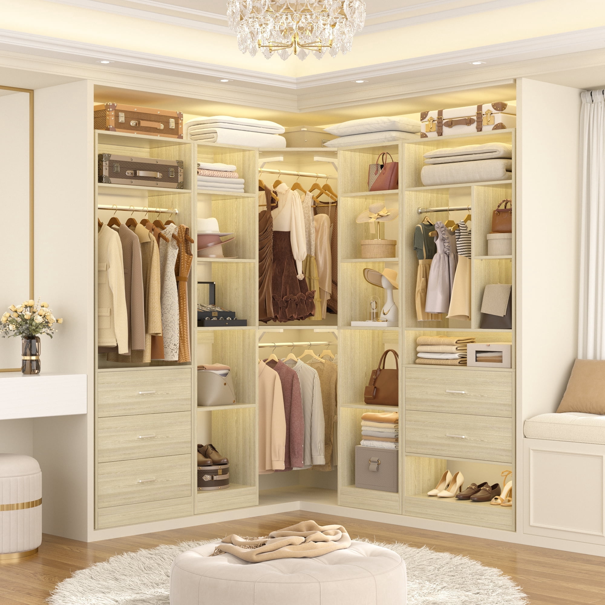 Freestanding Closet System with 3 Sets, Homieasy 87.2