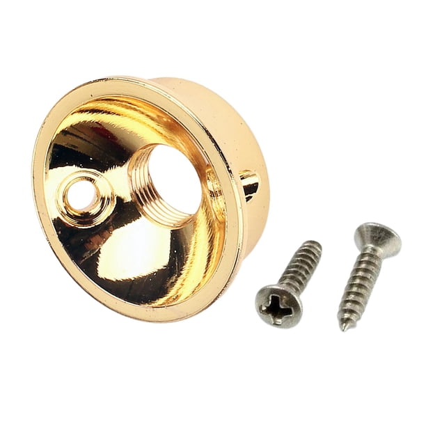 1 unidad de soporte redondo para guitarra eléctrica, de metal pulido en negro/dorado/cromo, con tornillos de montaje. Oro