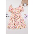 thumbnail image 1 of ABPHQTO Vestido De Mujer Floral De Manga Corta Con Escote Cuadrado Beige, 1 of 5