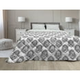 thumbnail image 1 of Abstract Down Alternative Comforter, Floral Theme Inspired Ornamental Geometric Shapes in Repeated Pattern, Microfiber Quilt for All Season, 5 Sizes, White and Ceil Blue, by Ambesonne, 1 of 3