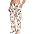 thumbnail image 3 of Mens Pajama Pants - Soft Sleep & Lounge Pants for Men, Bread Coffee Print White Cuteness Casual PJ Bottoms Pants with Pockets, 3 of 5