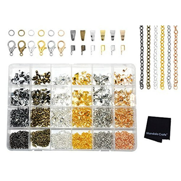 Ribbon Crimps for Jewelry Making, Ribbon Clamps, Fold Over Cord Ends