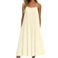 thumbnail image 2 of YuXingFu Summer Dresses for Women Maxi Sleeveless Plus Size Womens Dress Crew Neck for Beach Long Casual Summer Beige M, 2 of 7