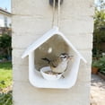 thumbnail image 3 of Comedero para pájaros colgante con forma de casa, resistente a la lluvia y a la intemperie, para exteriores, para patio, terraza, jardín y patio trasero., 3 of 8