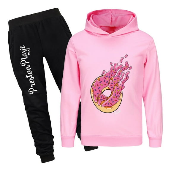 Flame Hoodie and Pants Tracksuit PrestonPlayz Boys Girls Outfit Set Kids Game Pullover & Joggers Birthday Clothing Gift