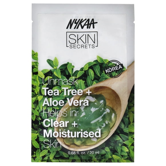 Mascarilla en hoja Skin Secrets Nykaa Naturals Árbol de te y aloe vera 1 pieza