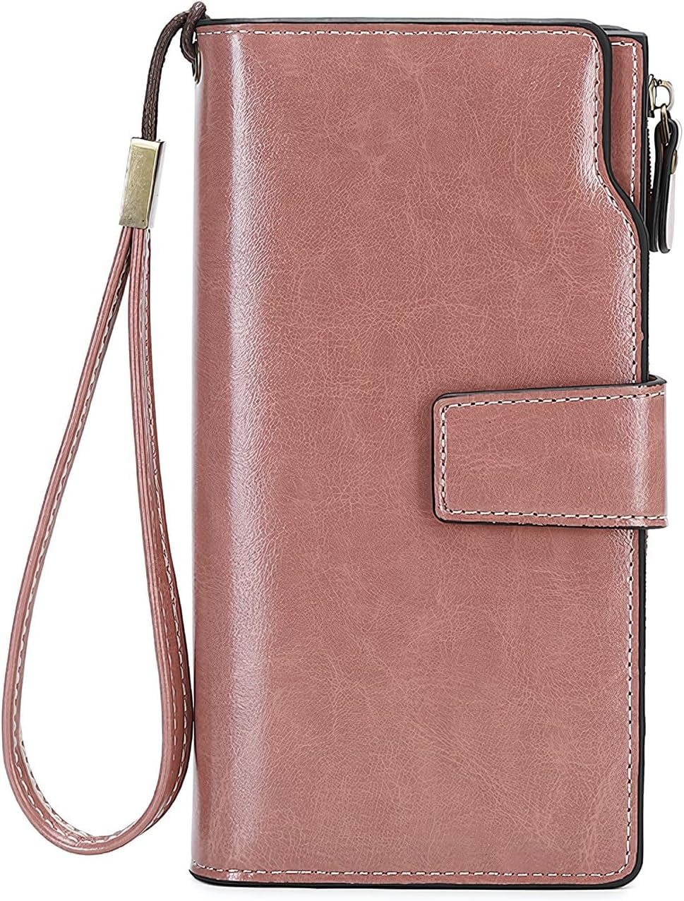 Womens Wallet Leather RFID Blocking Long Purse Large Capacity Card