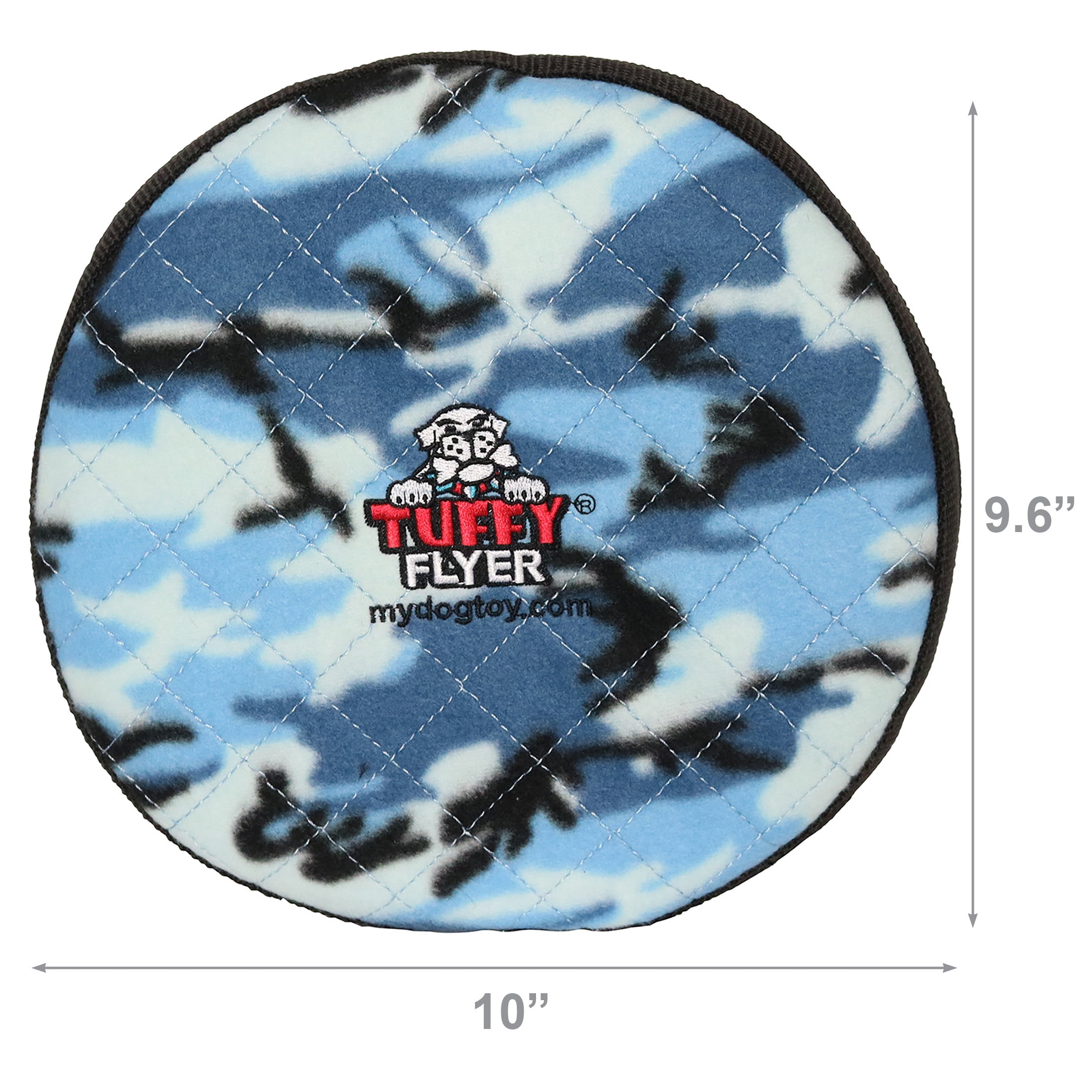 Tuffy Ultimate Flyer Camo Blue Durable Plush Squeaky Dog Toy