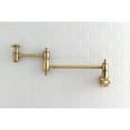 thumbnail image 2 of Kingston Brass KS3103AX Restoration Wall Mount Pot Filler Kitchen Faucet, Antique Brass, 2 of 5