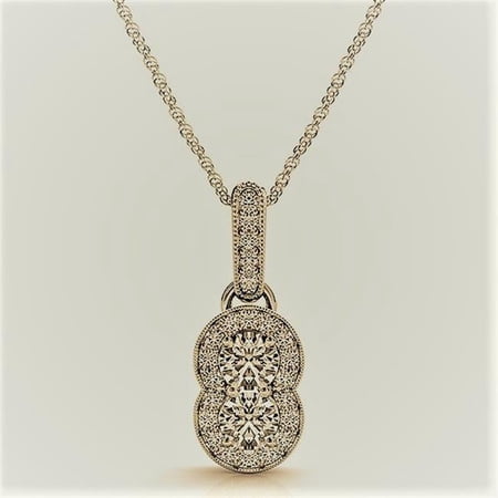 P457-1-2-14kY-Si-2 0.5K Yellow Gold Two Stone Pendant, Si-2