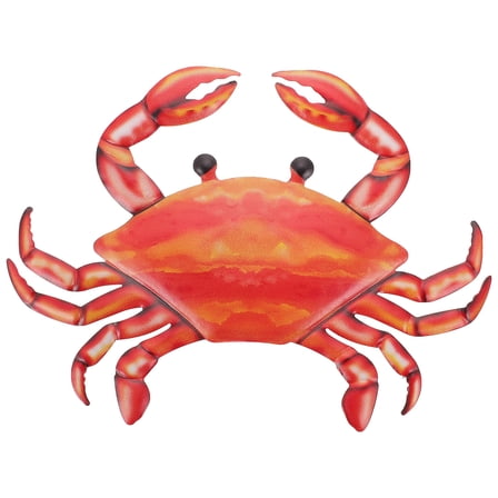 ETHZZLE Red Metal Crab Wall Art Nautical Outdoor Decor Coastal Sea Animal Hanging Decoration for Garden Patio Pool Indoor or Outdoor 1 Piece