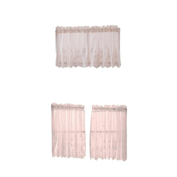 de cortinas para ventana de cocina de 3 piezas semitransparentes -2