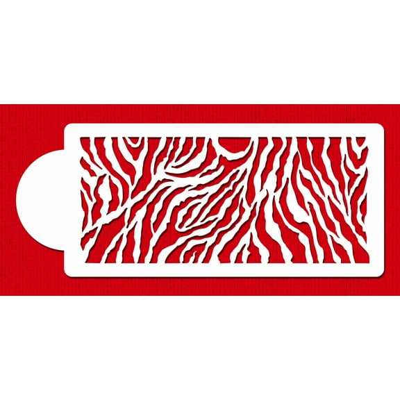 Designer Stencils Zebra Skin Side Cake Stencil, 4-Inch, Beige/Semi-Transparent