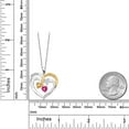 thumbnail image 2 of Gem Stone King Two Tone Yellow Citrine White Moissanite Pink Created Sapphire `I love you to the moon and back` Engraved Pendant Necklace for Women (1.48 cttw, Heart Shape 5MM, 18 inch Chain), 2 of 3
