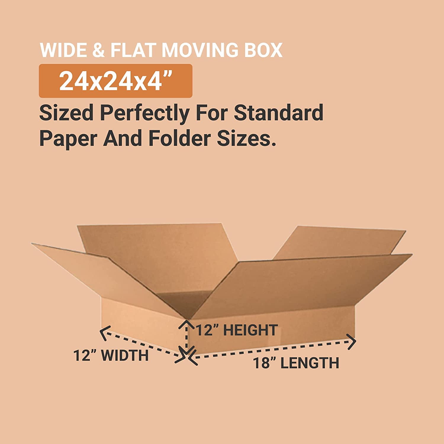 Box Partners Flat Corrugated Bxs,24x24x4,Kraft,10/BDL - BXP 24244