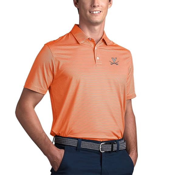 Men's Orange Virginia Cavaliers Pro Tonal Micro-Stripe Polo