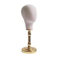 thumbnail image 2 of Xuanheng Mannequin Head Model Multipurpose Display Holder for Glasses Headset Beige with gold base, 2 of 8