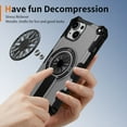 thumbnail image 2 of Strong Magnetic for iPhone 14 Case with Hidden Stand, Compatible with Mag-Safe, Military Grade Drop Protection, Built-in Kickstand for iPhone 14 Heavy Duty Shockproof Cover, Silver, 2 of 7