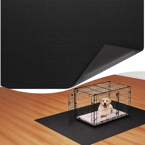 XIBUFE 24x36 Dog Crate Mat, Waterproof Rubber Kennel Floor Protector