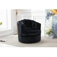 thumbnail image 2 of Swivel Barrel Chair Sofa Chair with Soft Velvet Fabric and Metal Legs, Modern Leisure Chair with Curved Back and Padded Seat, Ergonomic Design Suitable for Bedroom Office and Living Room, Black, 2 of 7