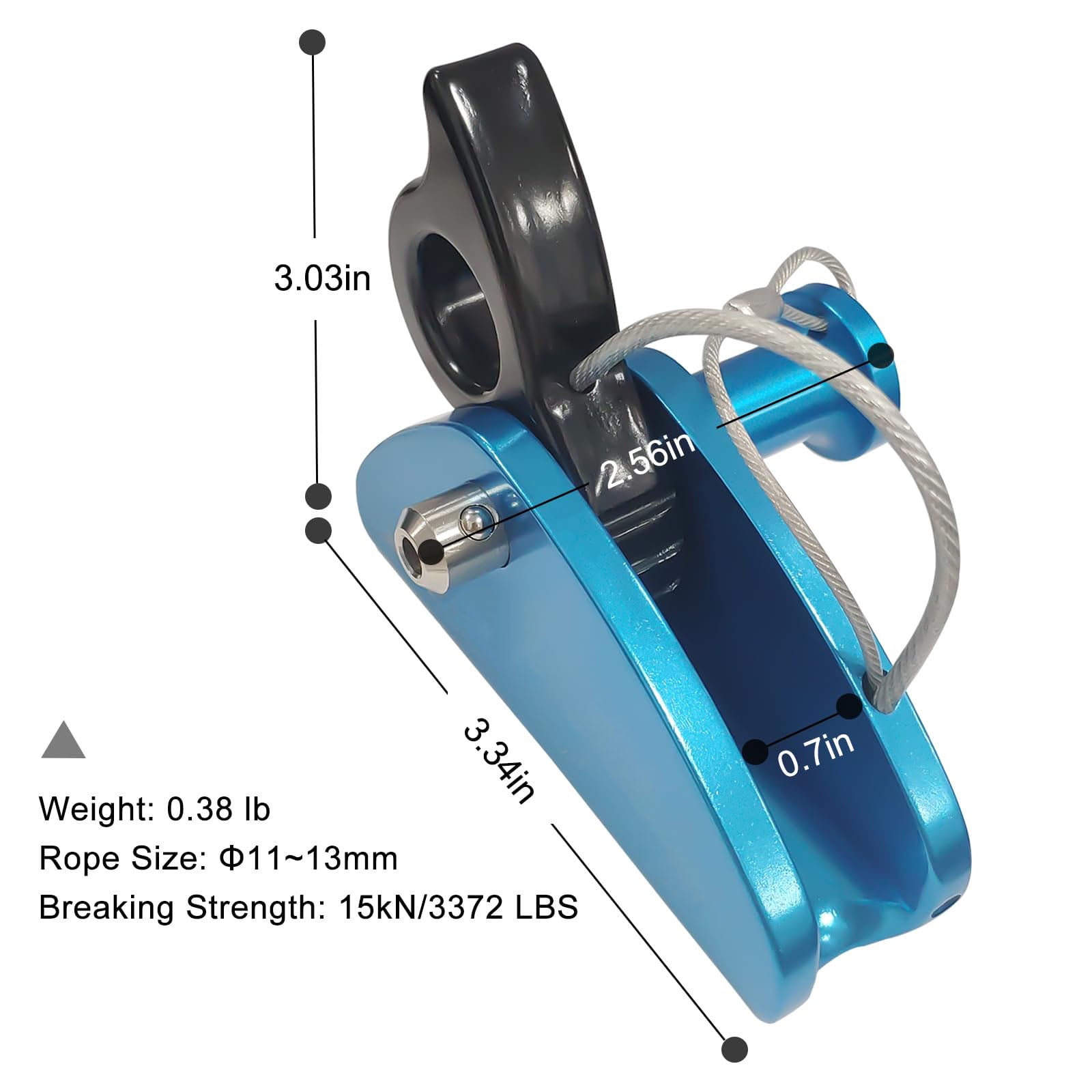 15 KN Detachable Rope Grab Ascender, Flip Line Adjuster, Grip Clamp, Fall Protection Belay Device for Rock Climbing, Tree Arborist, Climbing Rescue Caving, Mountaineering, Fit for 11~13 MM Rope