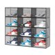 thumbnail image 1 of Caja organizador para zapatos con diseño abierto frontal, puerta transparente y lateral translúcido, apilables y multifuncional para hogar (12 pack, c, 1 of 8