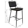 Bar Stools 25" Hight Back Stool Upholstered Counter Chair HeavyDuty