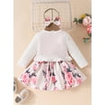 thumbnail image 6 of Aojekbee Toddler Girls Fashion Outfits Floral A-Line Sleeveless Dress Long Sleeves Jacket and Headband for Summer Clothes, 6 of 10