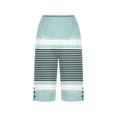 thumbnail image 5 of Utoimkio Women's Boho Striped Bermuda Shorts,Casual Print with Side Slit & Button Detail, 5 of 5
