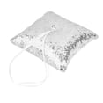 thumbnail image 2 of Almohada Portador de Lentejuelas Cinta de para Boda Novia Color Plata Sivler Sunnimix Almohada para el portador del anillo de bodas, 2 of 8