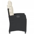 thumbnail image 3 of vidaXL Chaise de Jardin Inclinable avec Coussins en Rotin Poly Noir, 3 of 5