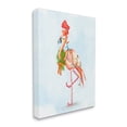thumbnail image 3 of Festive Flamingo Christmas Lights Wreath Striped Stockings Coastal Painting Gallery-Wrapped Canvas Print Wall Art, 3 of 7