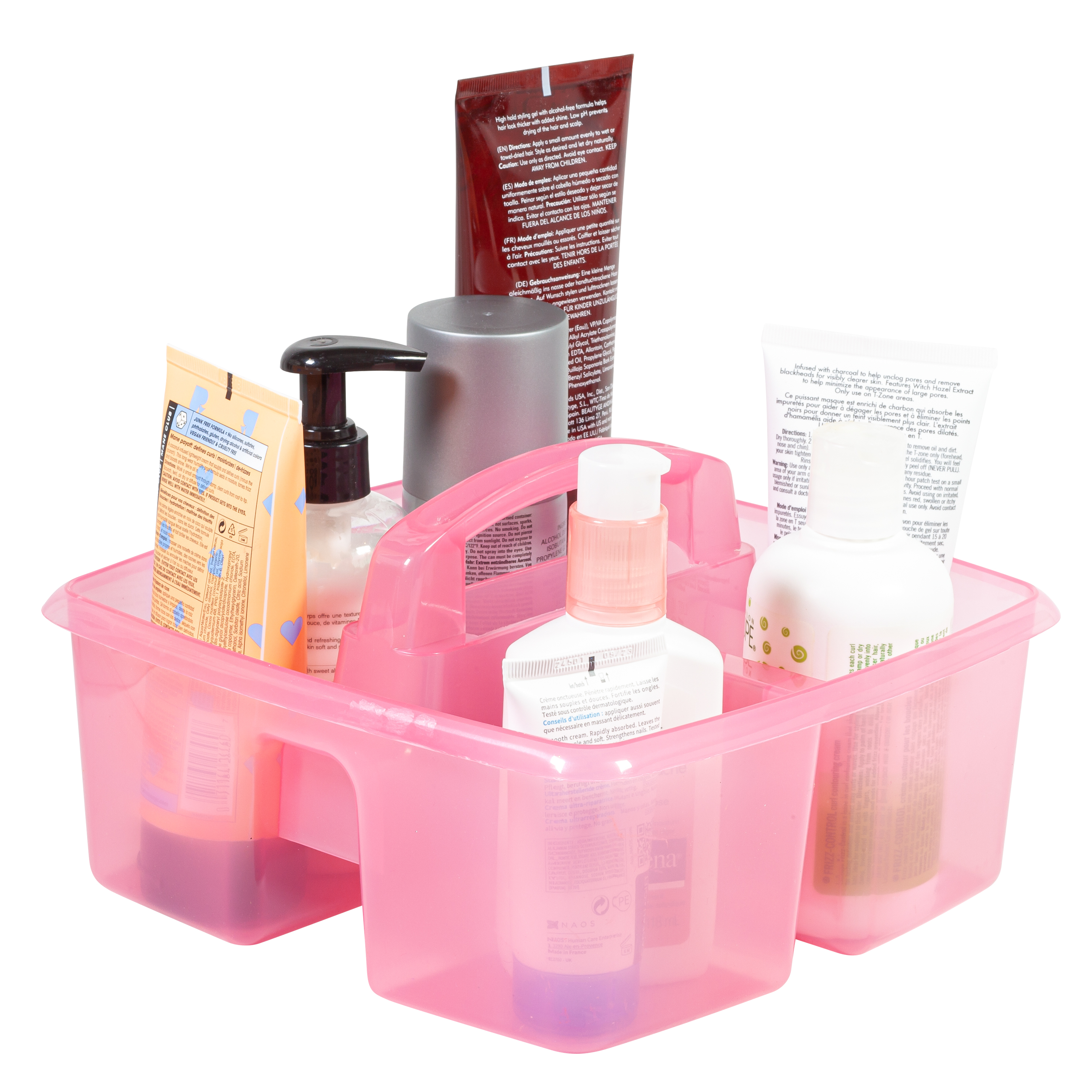 Pen+Gear Plastic Caddy, Craft and Hobby Organizer, Tint Pink 