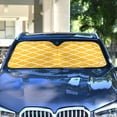 thumbnail image 4 of Grid Lines Car Windshield Sun Shade Foldable Car Front Window Visor Heat and UV Protection 57x31.5, 4 of 8
