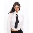thumbnail image 1 of QWEEK Korean Style Cropped White Short Shirts with Ties Vintage Long Sleeve Short Blouse Autumn Casual Youth Clothes Gyaru Y2k, 1 of 5