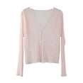 thumbnail image 2 of Vmvidoty Women's Long Sleeve Loose Cardigan Sweater Lightweight Open Front Dressy Causal Shrug Spring Fashion Pink L, 2 of 5