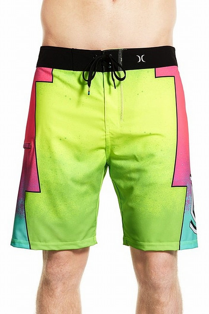 Hurley Pink Mens Colorblocked Board Surf Shorts 36