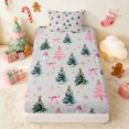 thumbnail image 4 of Manfei Santa Twin Sheets Holiday Bedding, Black Red 3-Piece (1 Flat Sheet, 1 Fitted Sheet and 1 Pillowcase), 4 of 6