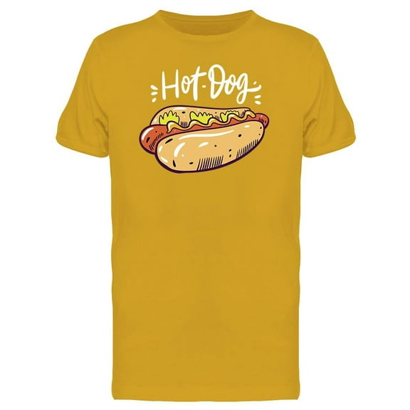 Hot Dog Mustard Lettering T-Shirt Men -Image by Shutterstock, Male Small
