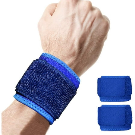 2 Pack Wrist Brace Adjustable Wrist Support Wrist Straps for Fitness Weightlifting, Tendonitis, Carpal Tunnel Arthritis, Wrist Wraps Wrist Pain Relief Highly Elastic (Blue)