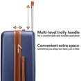 thumbnail image 3 of Badgley Mischka 3-Piece Expandable Spinner Luggage Set, Navy, 3 of 10