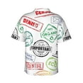 thumbnail image 3 of Uemuo Stamp Set Collection Printed Regular Fit Short Sleeve Casual Hawaiian Shirt for Men,Aloha shirt,Tropical shirt,Floral print shirt,Vacation Beach shirt-Small, 3 of 9