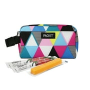 PackIt Freezable Snack Box, Triangle Stripe, with Buckle Handle, Built with ECOFREEZE® Technology