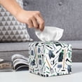 thumbnail image 6 of Picia Modern Industry Pattern Tissue Box Cover,PVC Leather Square Holder,Tissue Box Holder with Magnetic Bottom,Facial Paper Organizer Dispenser-5.2"X5.2"X5.2", 6 of 8
