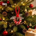 thumbnail image 3 of Miwamany Christmas Wreath Ornament Set of 2, Hanging Xmas Tree Decor with Bow and Berry Accents, 5.5 Inch Mini Wreath for Tree Wall, Christmas Decorations Indoor, 3 of 6